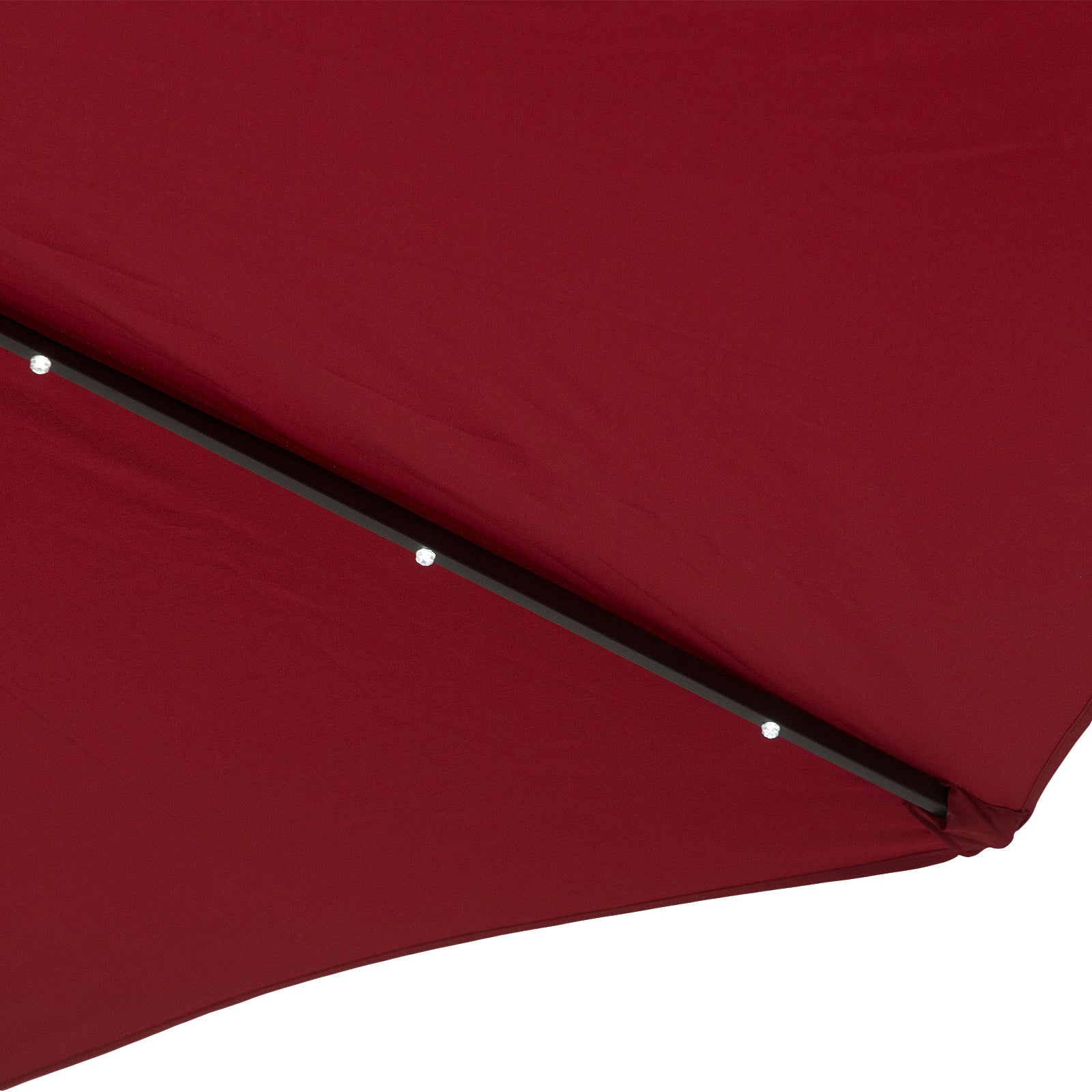 Outsunny 2.7m Patio Garden Umbrella Outdoor Parasol with Tilt Crank and 24 LEDs Lights (Red)