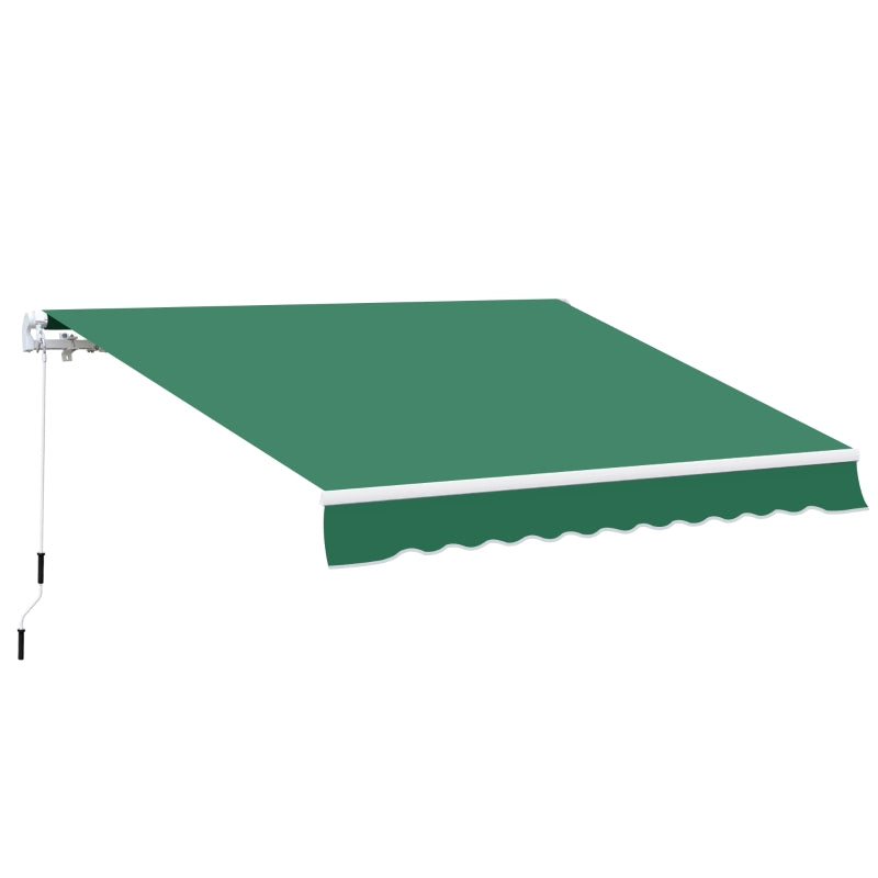 4x3m Retractable Manual Awning - Wine Red/Green