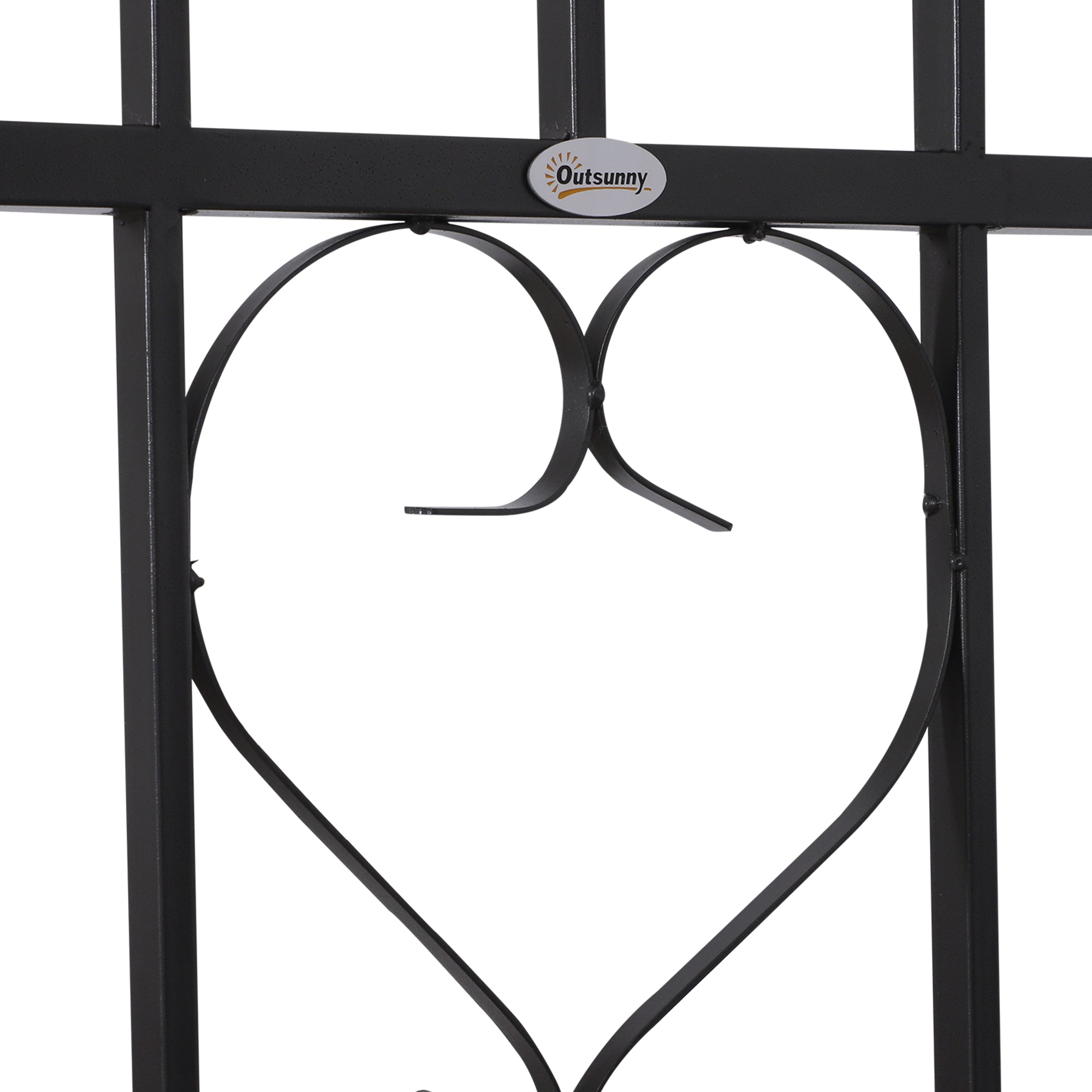 Outsunny Metal Frame Bench W/Arch, 114Lx60Wx206H cm-Grey