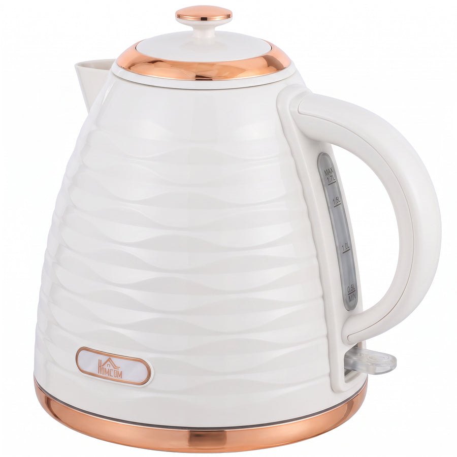 HOMCOM 3kW Cordless Water Kettle, Electric Kettle with Removable Washable Anti-Scale Filter, UK Otter Thermostat, Beige