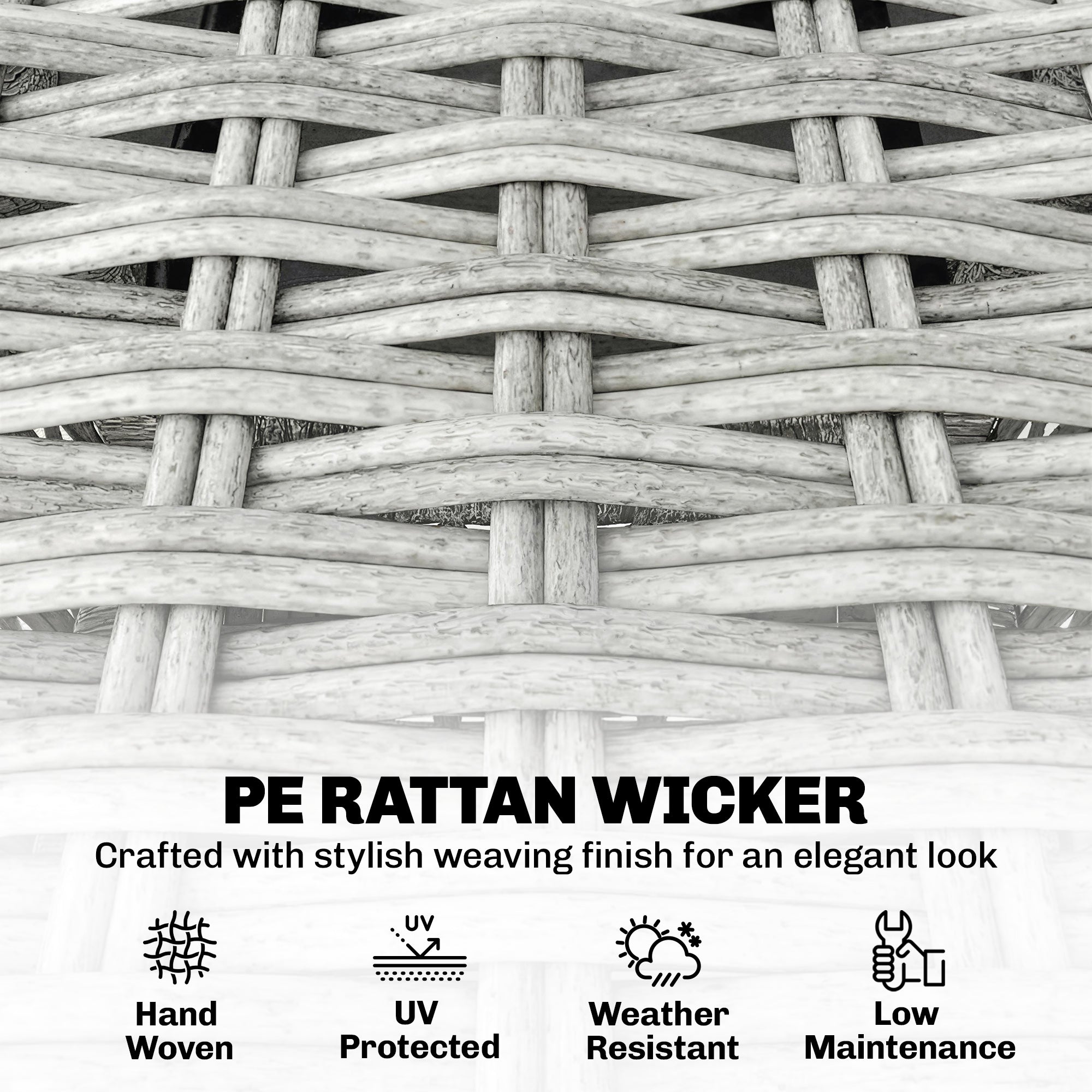 Outsunny Rattan Bistro Set, Reclining Garden Chairs and Glass Coffee Table with Cushions for Patio Balcony Porch, Light Grey