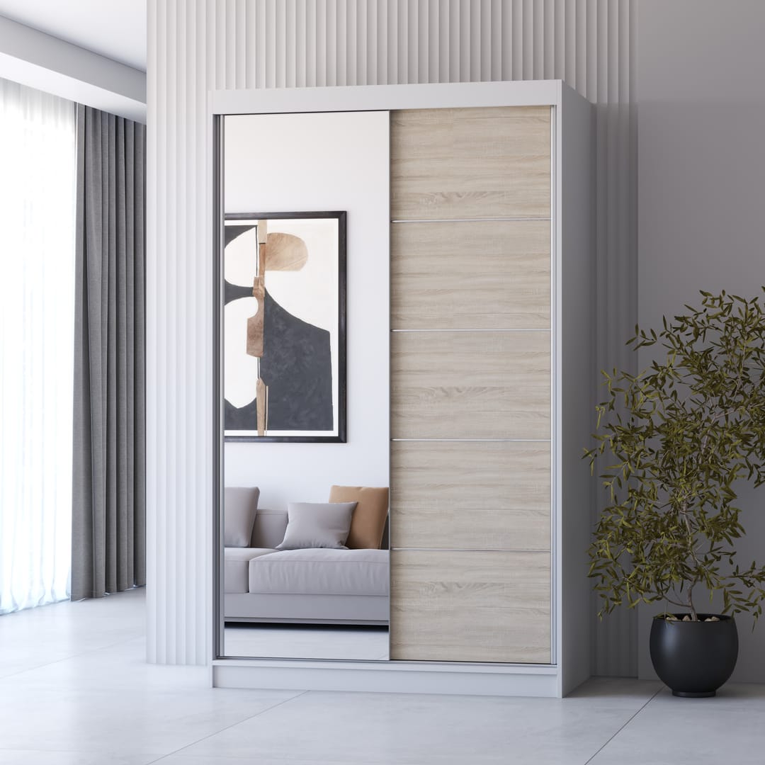 Neomi 05 Sliding Door Wardrobe 120cm - product image 2