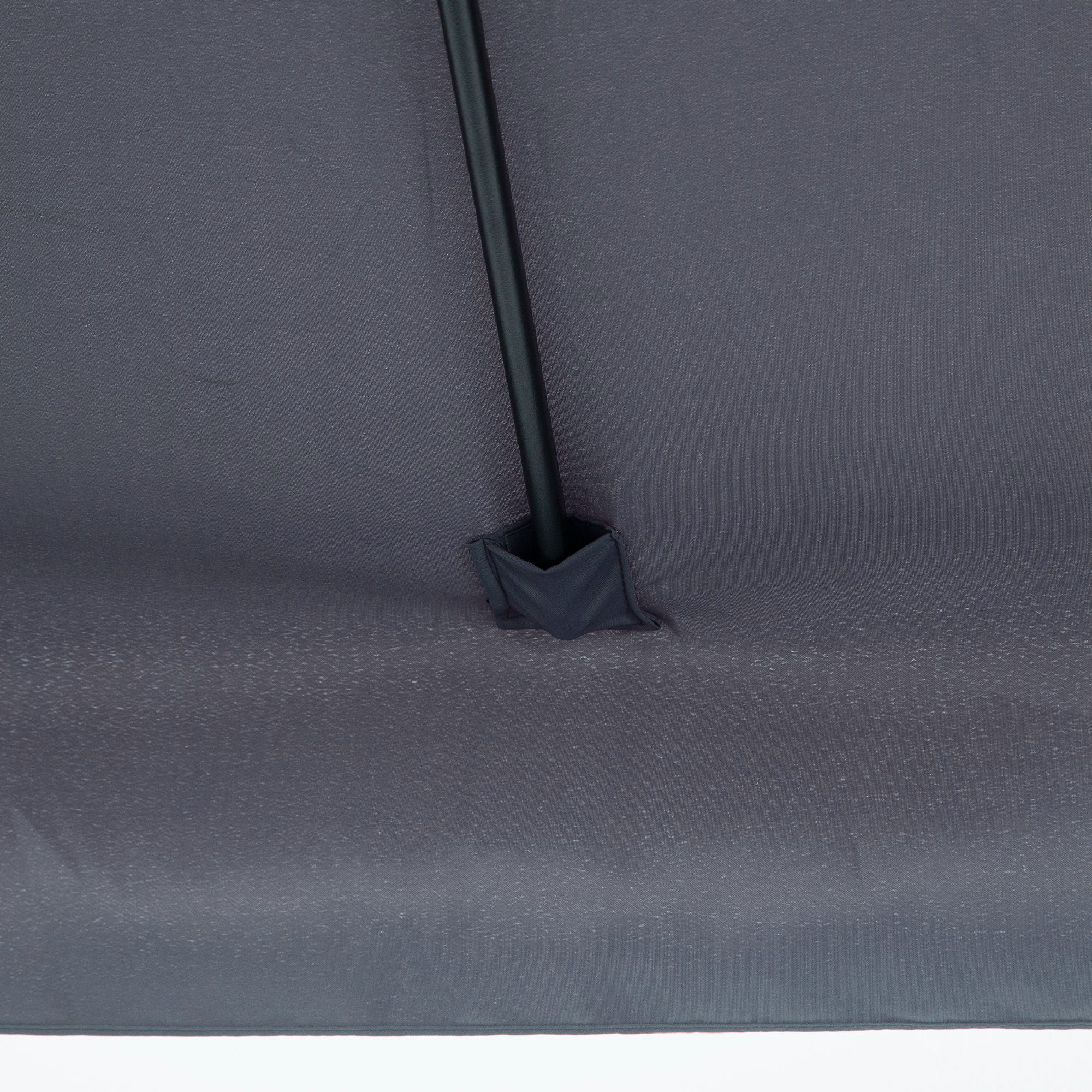 Outsunny 2.3m Half Parasol Semi Round Umbrella Patio Metal Frame Crank Handle for Balcony-- NO BASE INCLUDED, Grey