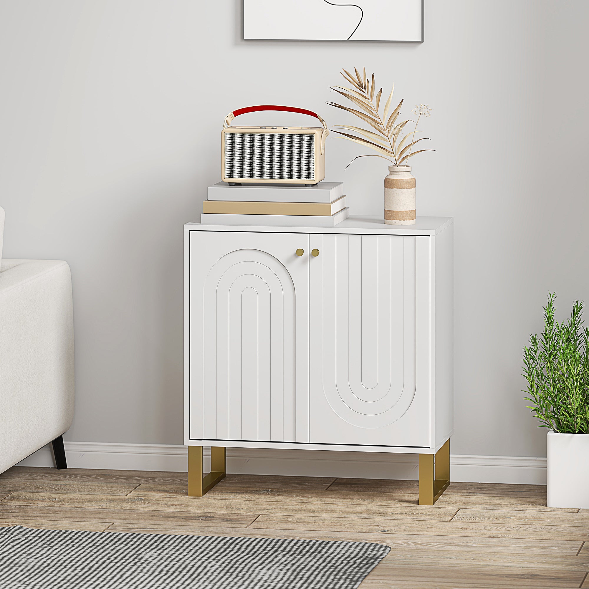 HOMCOM 2-Door Sideboard Storage Cabinet - White