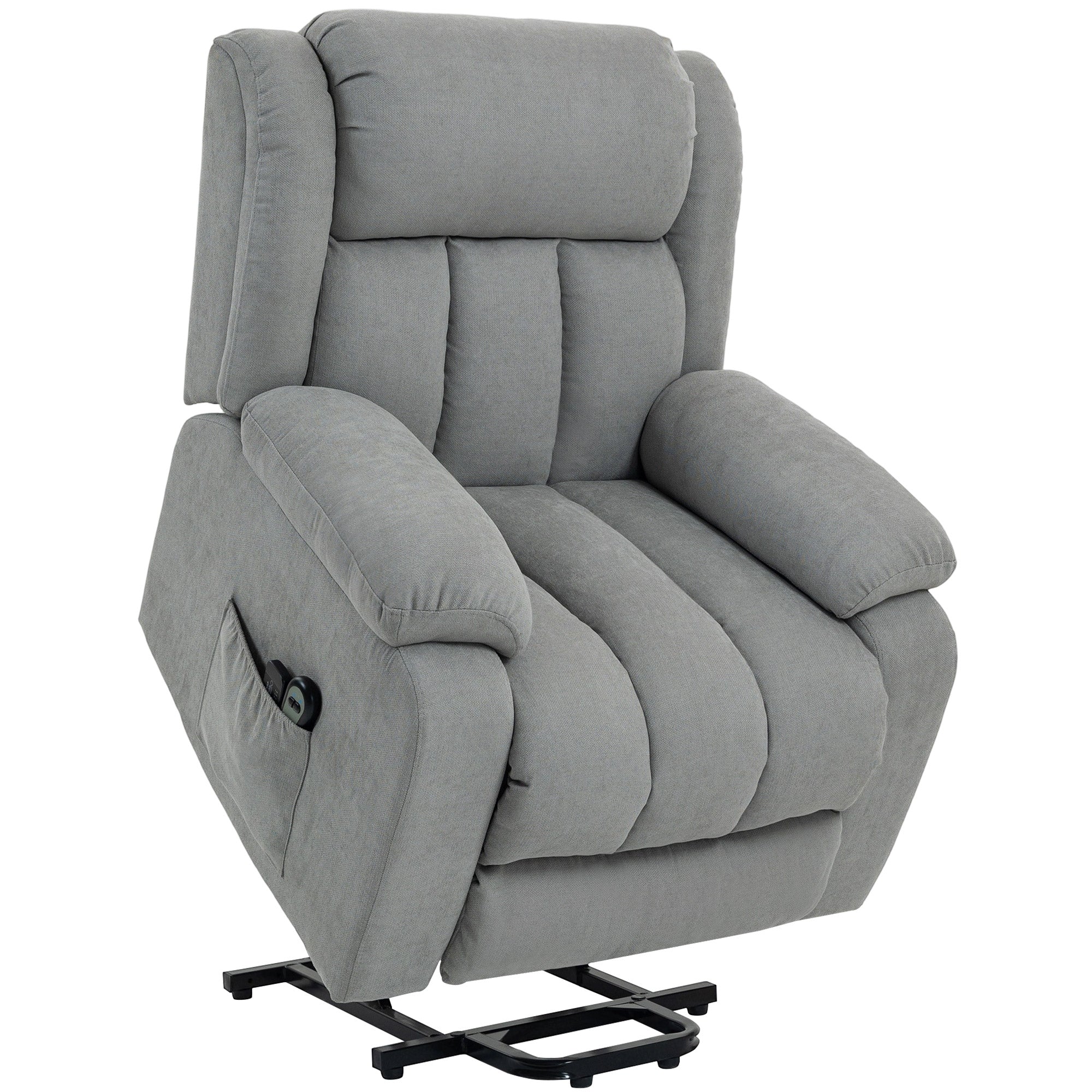 HOMCOM Eight-Point Massage Electric Lift Chair - Light Grey