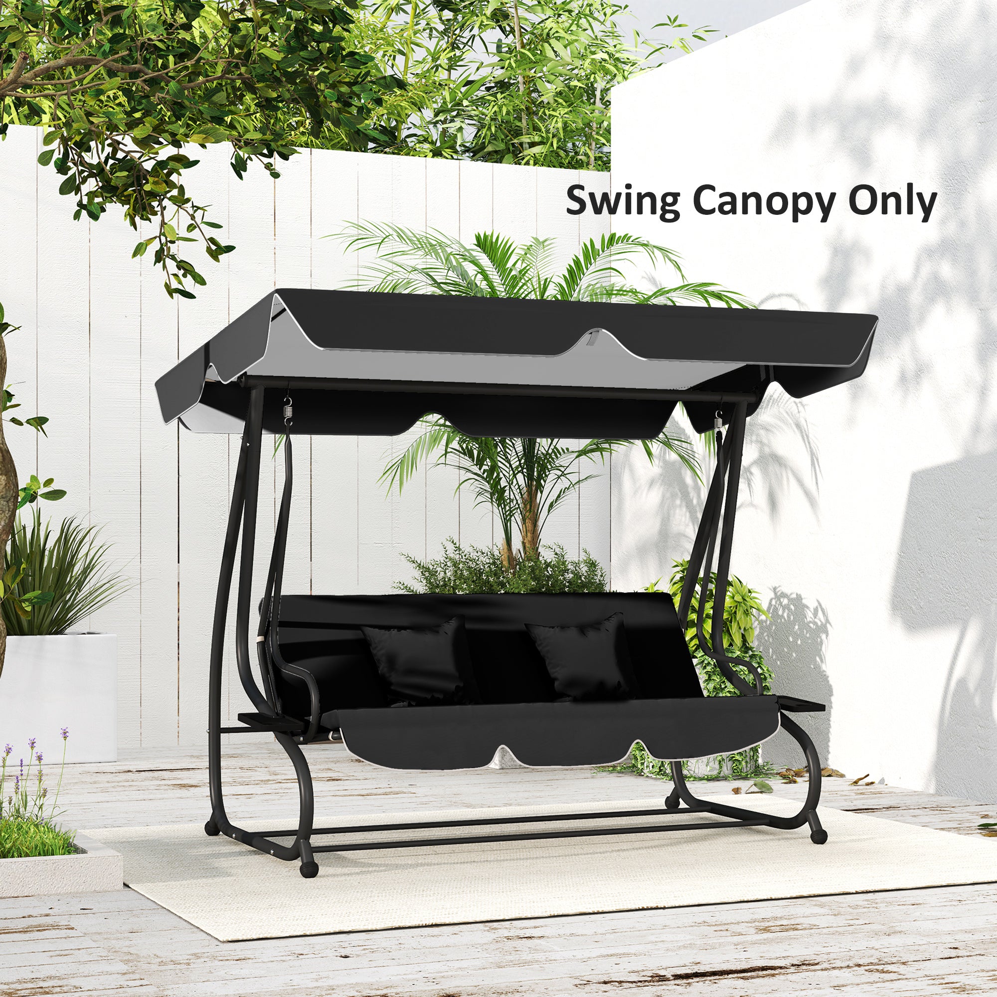 Outsunny 145 x 200Wcm Swing Chair Canopy Replacement - Black