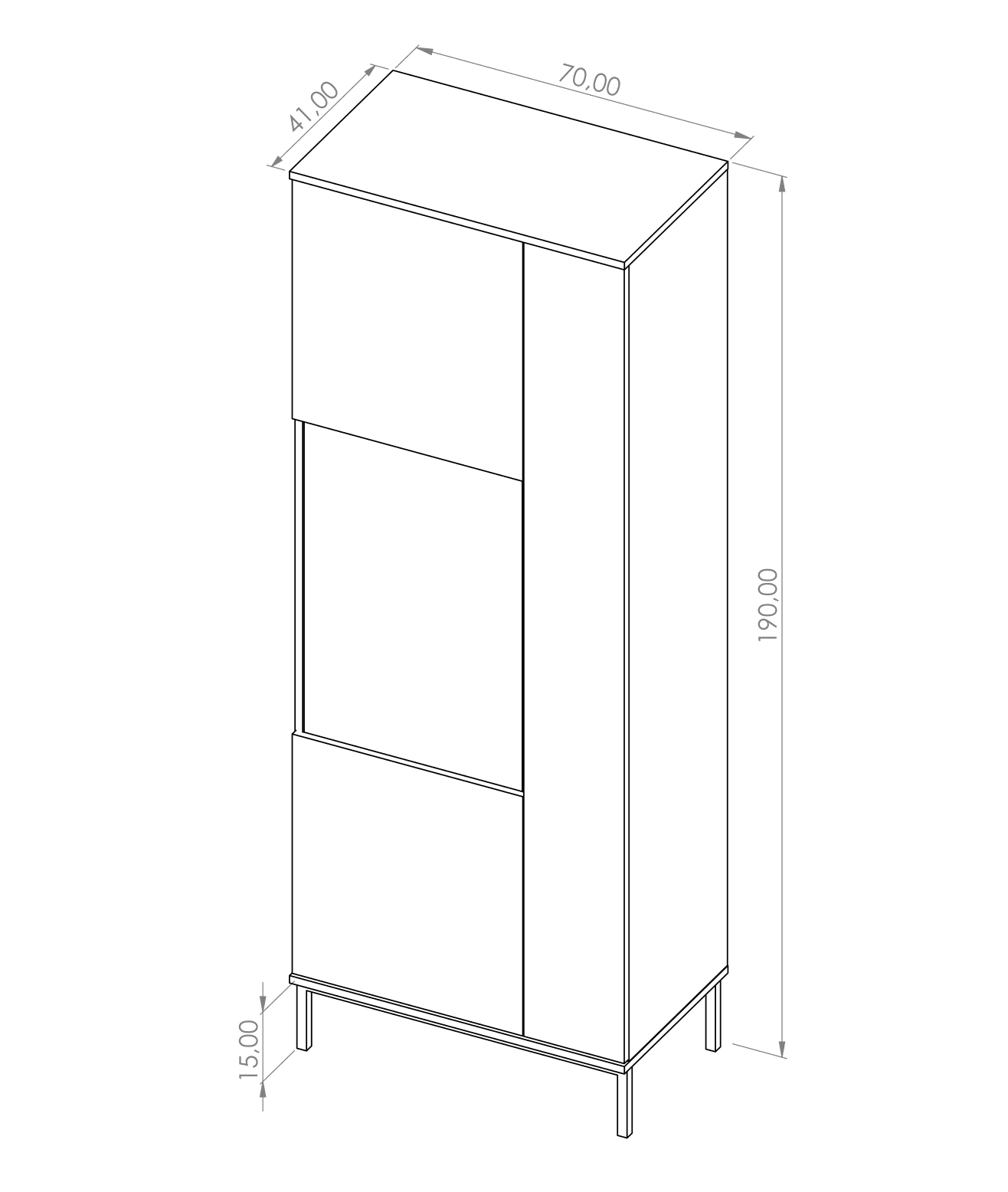 Querty 07 Tall Display Cabinet 70cm