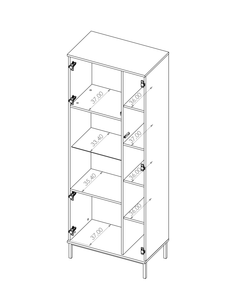 Querty 07 Tall Display Cabinet 70cm