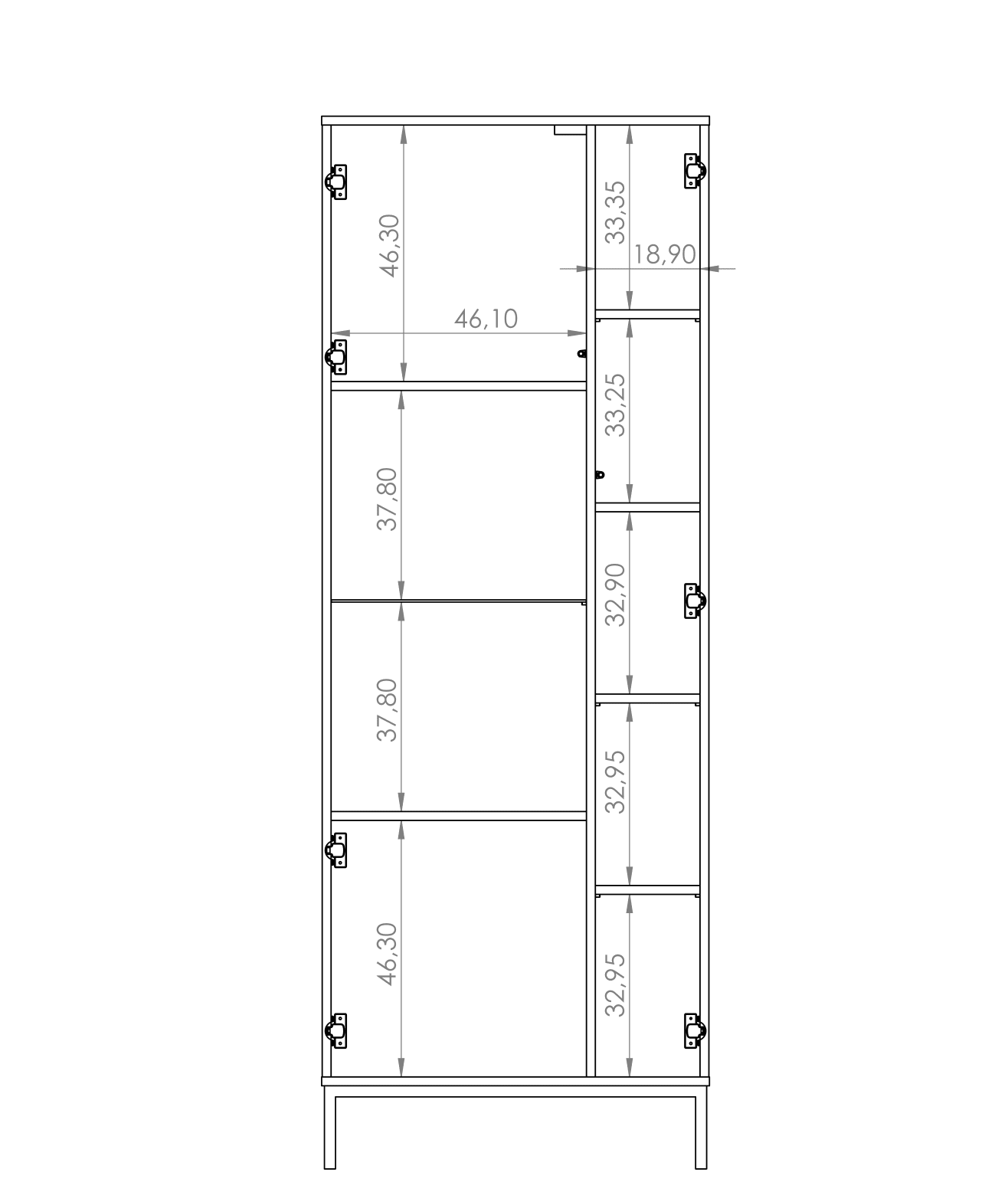Querty 07 Tall Display Cabinet 70cm