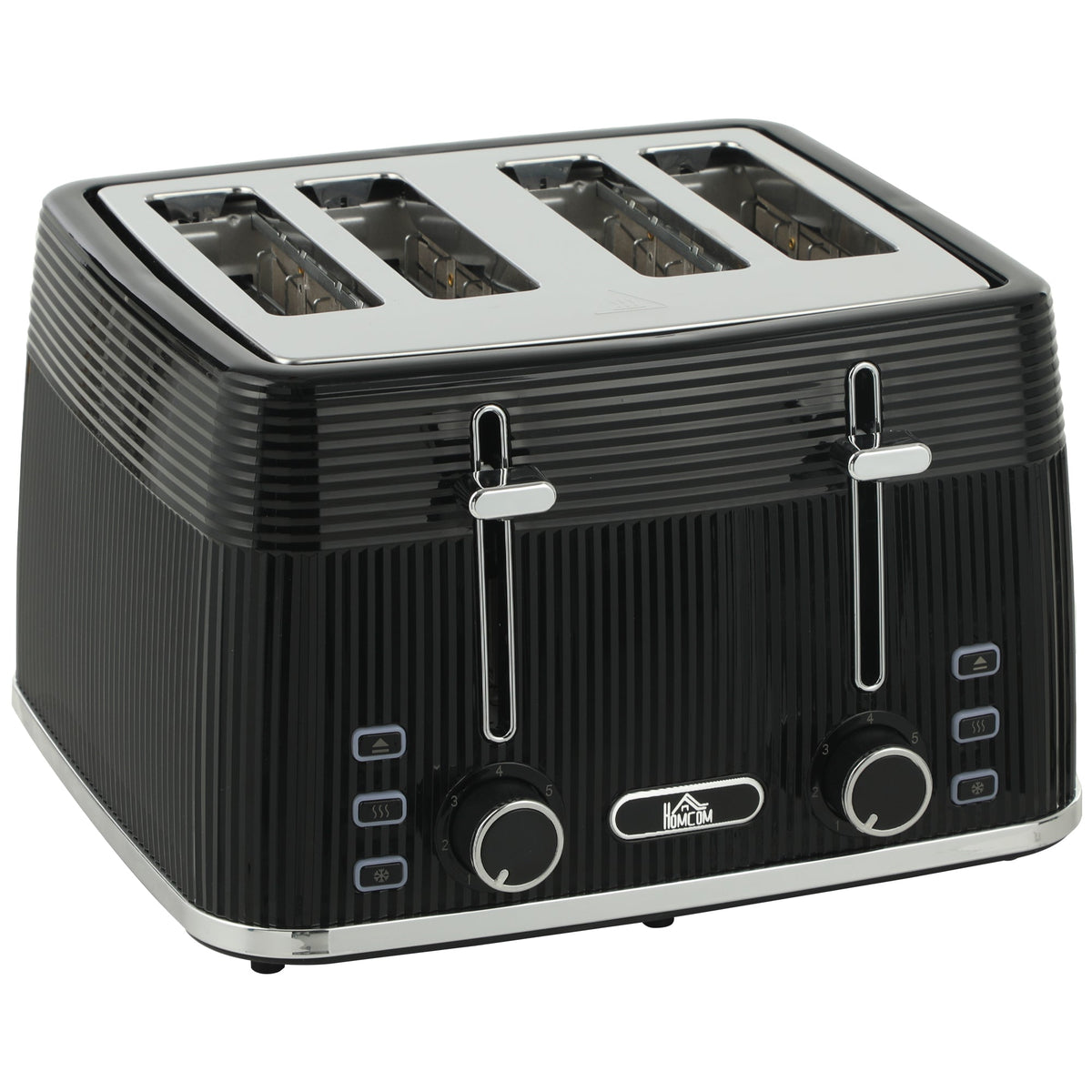 HOMCOM 4 Slice Toaster with 7 Browning Levels, Bread Toaster with Removable Crumb Tray, Black