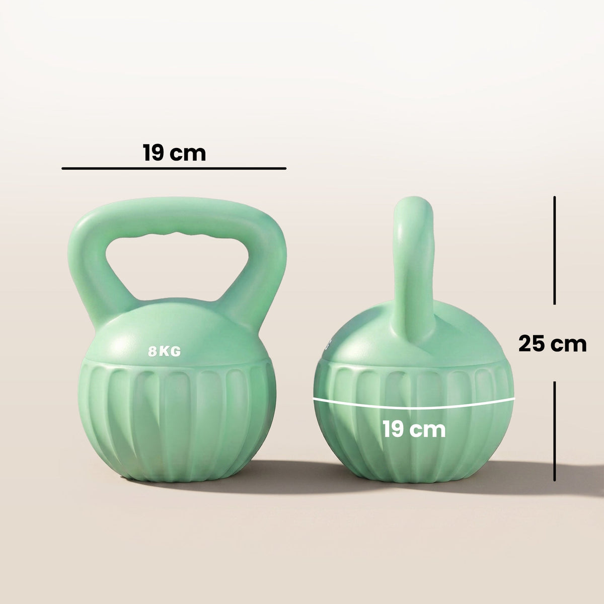 SPORTNOW Kettlebell for Strength Training Kettle Bell with Non-Slip Handle 8 kg Green