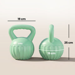 SPORTNOW Kettlebell for Strength Training Kettle Bell with Non-Slip Handle 8 kg Green
