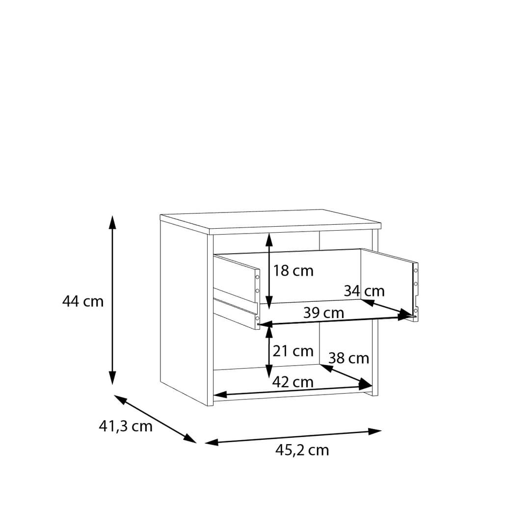 Ingalill Bedside Table 45cm in Sand, image 7