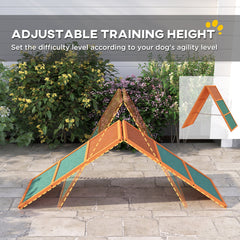 PawHut Dog Agility Equipment, Dog Playground Equipment with Non-slip Surface, A-frame, Agility Ramp for All Breeds, Orange