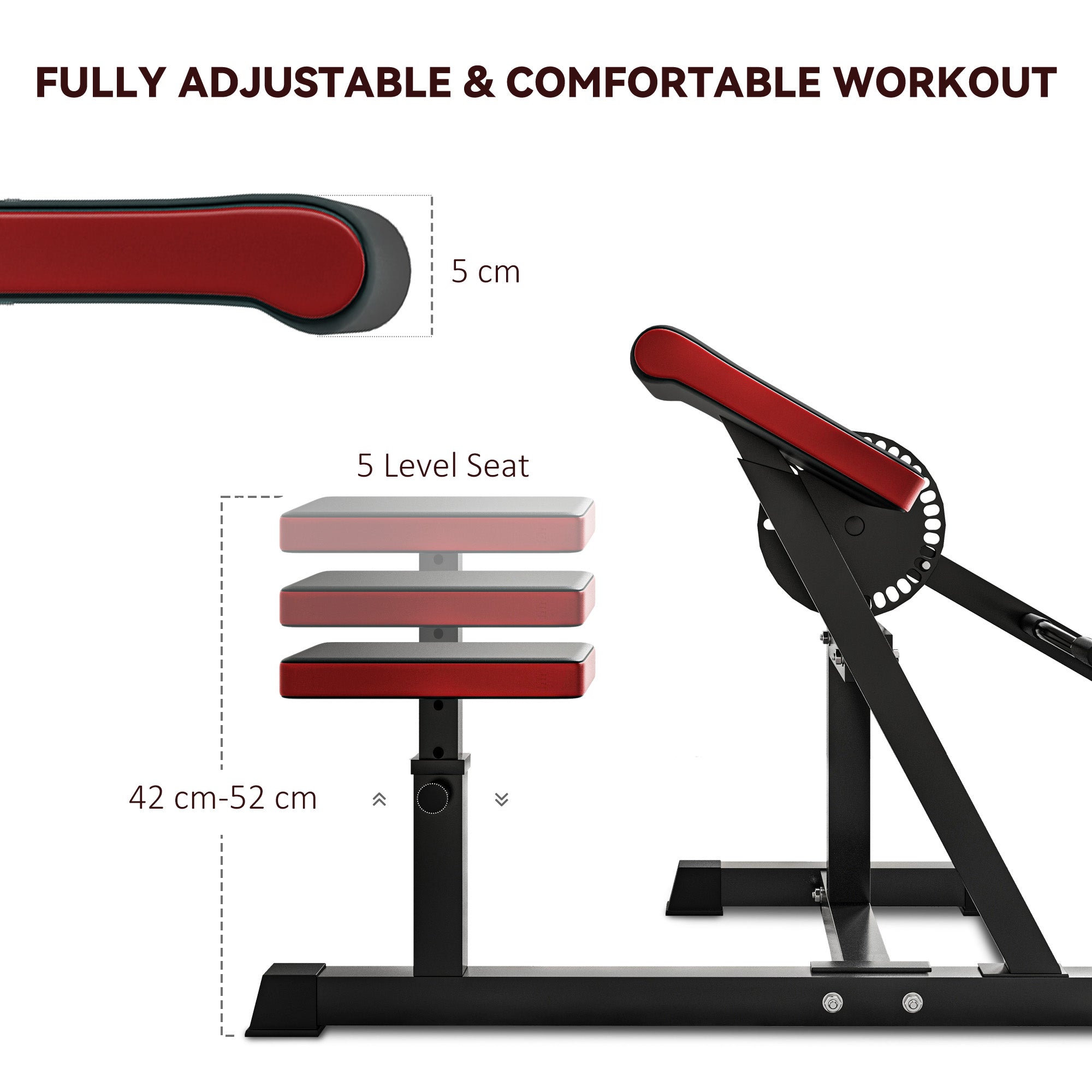 SPORTNOW Adjustable Preacher Curl Bench, Multi-Functional Weight Bench with Handlebar and Elbow Cushion for Home and Outdoor Gym