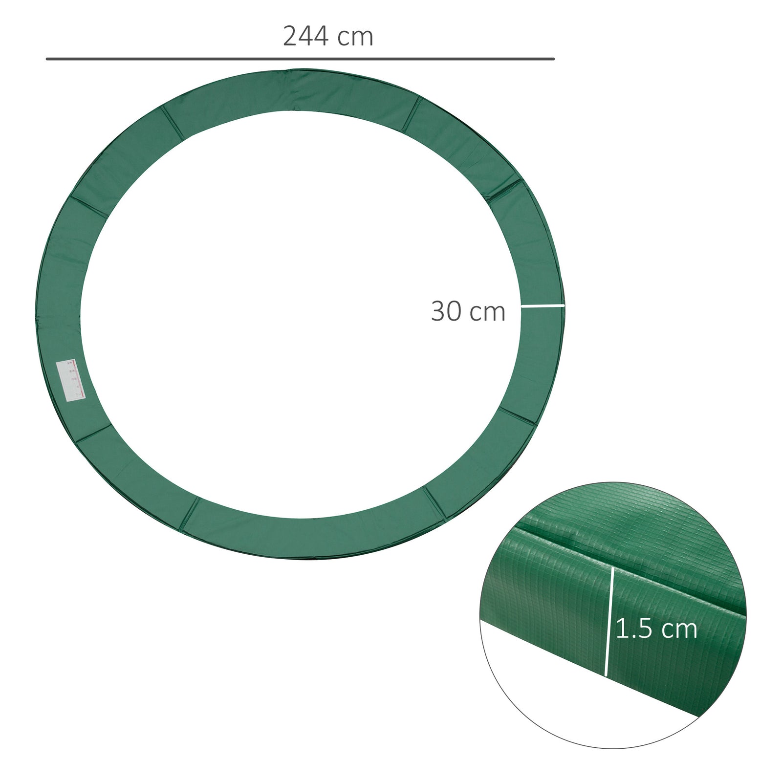 HOMCOM Trampoline Safety Pad, 8 ft-Green