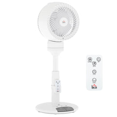 HOMCOM Standing Fan for Bedroom, 28" Pedestal Fan with Remote, 70° Oscillating, 90° Vertical Tilt, 3 Speeds, Adjustable Height, 7H Timer, Foot Button, White