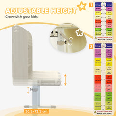 AIYAPLAY Kids Desk Height Adjustable with Tilt-Desktop, Hutch, Drawer, Storage Shelf, Pegboard, for 3-12 Years Old, Natural