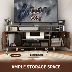 HOMCOM TV Unit Cabinet for TVs up to 55 Inches with Storage Shelves and Cupboard, Entertainment Centre for Living Room