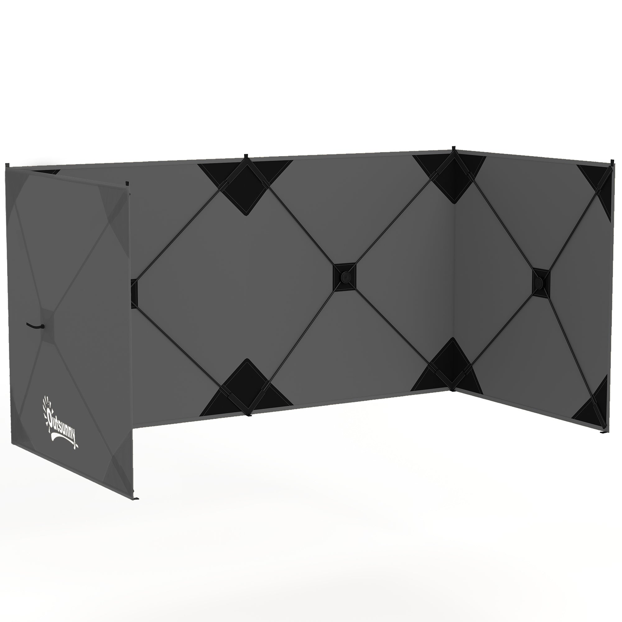 Outsunny Camping Windbreak Pop Up Windbreaker Blocker with Ropes Pegs for Beach Caravan Outdoor 480 x 120 cm