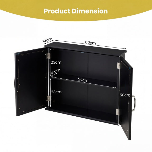 Wall-mounted Bathroom Mirror Cabinet for Bathroom Living Room-Black