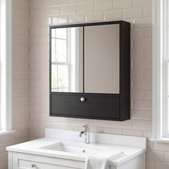Wall-Mounted Bathroom Cabinet in Black, image 3
