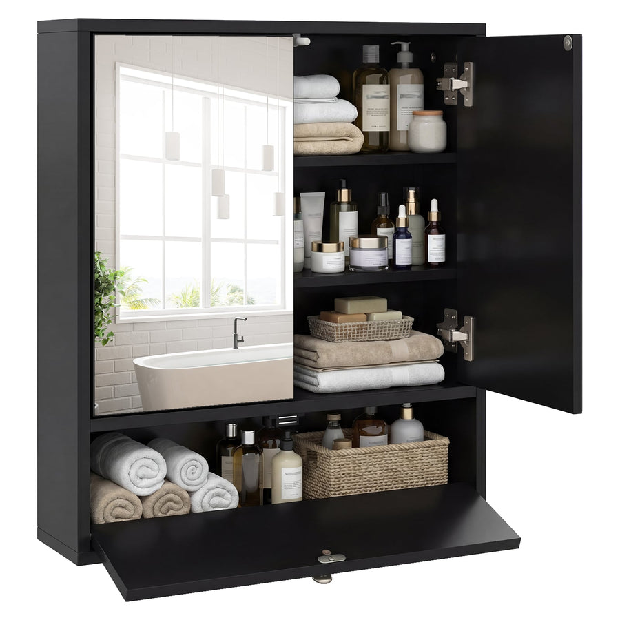 Wall-Mounted Bathroom Cabinet in Black