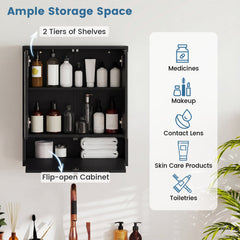 Wall-Mounted Bathroom Cabinet in Black, image 7