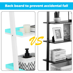 5-Tier Wall Shelf Display Bookcase-White