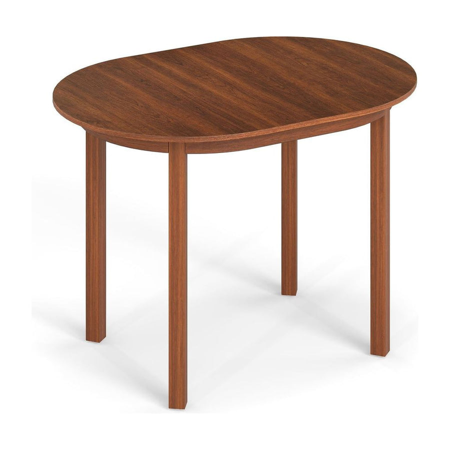 110CM Wooden Dining Table for 4-6 People Oval Kitchen Table-Walnut