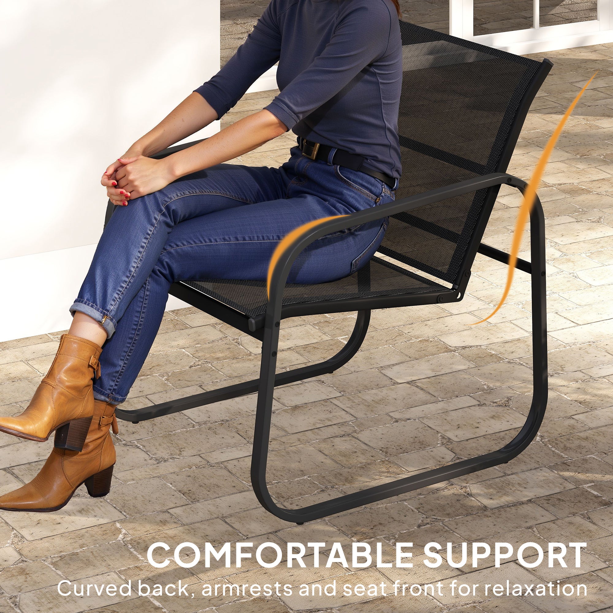 Outsunny Three-Piece Garden Seating Set - Black