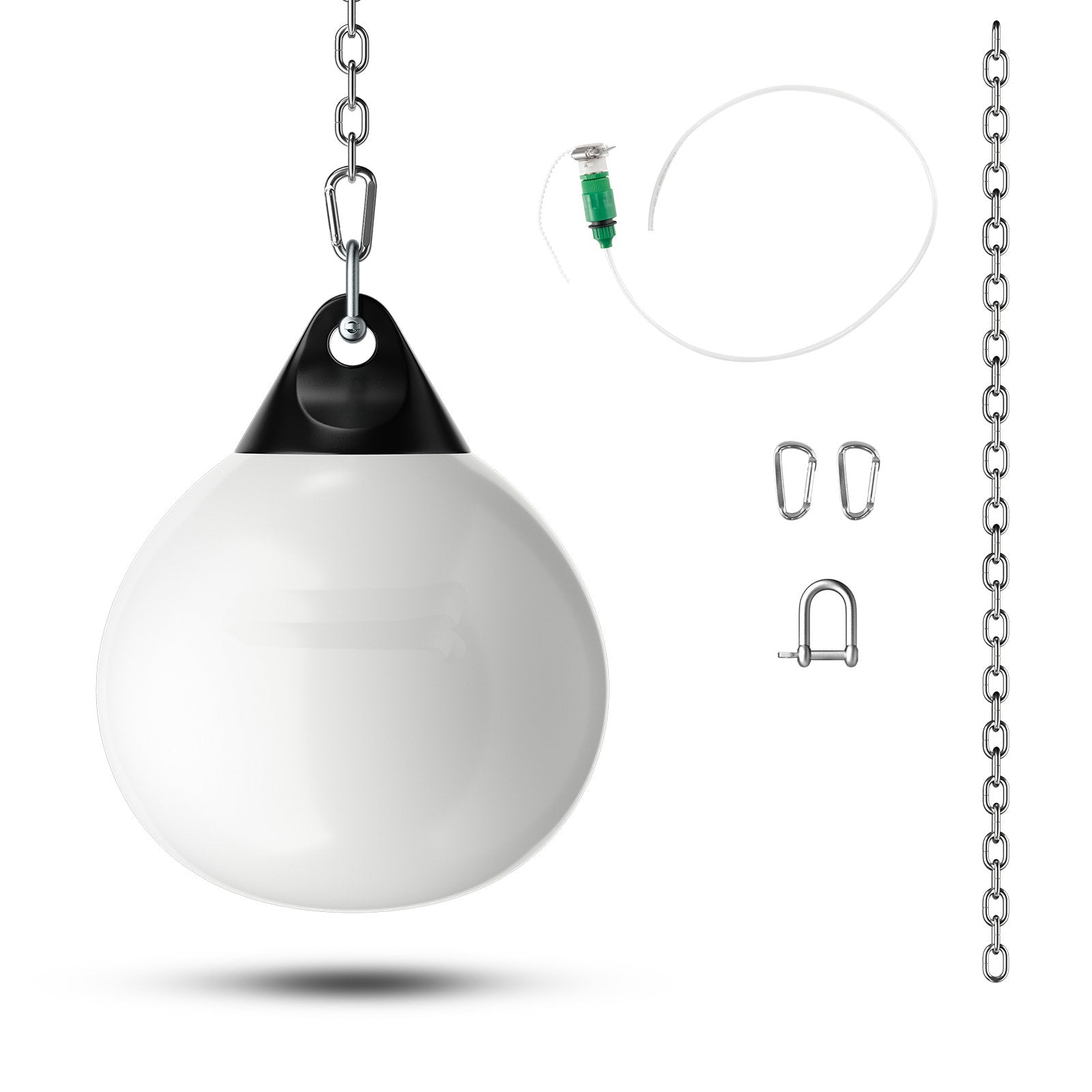 Water Punching Bag with Adjustable Metal Chain and Insurance Buckles-White