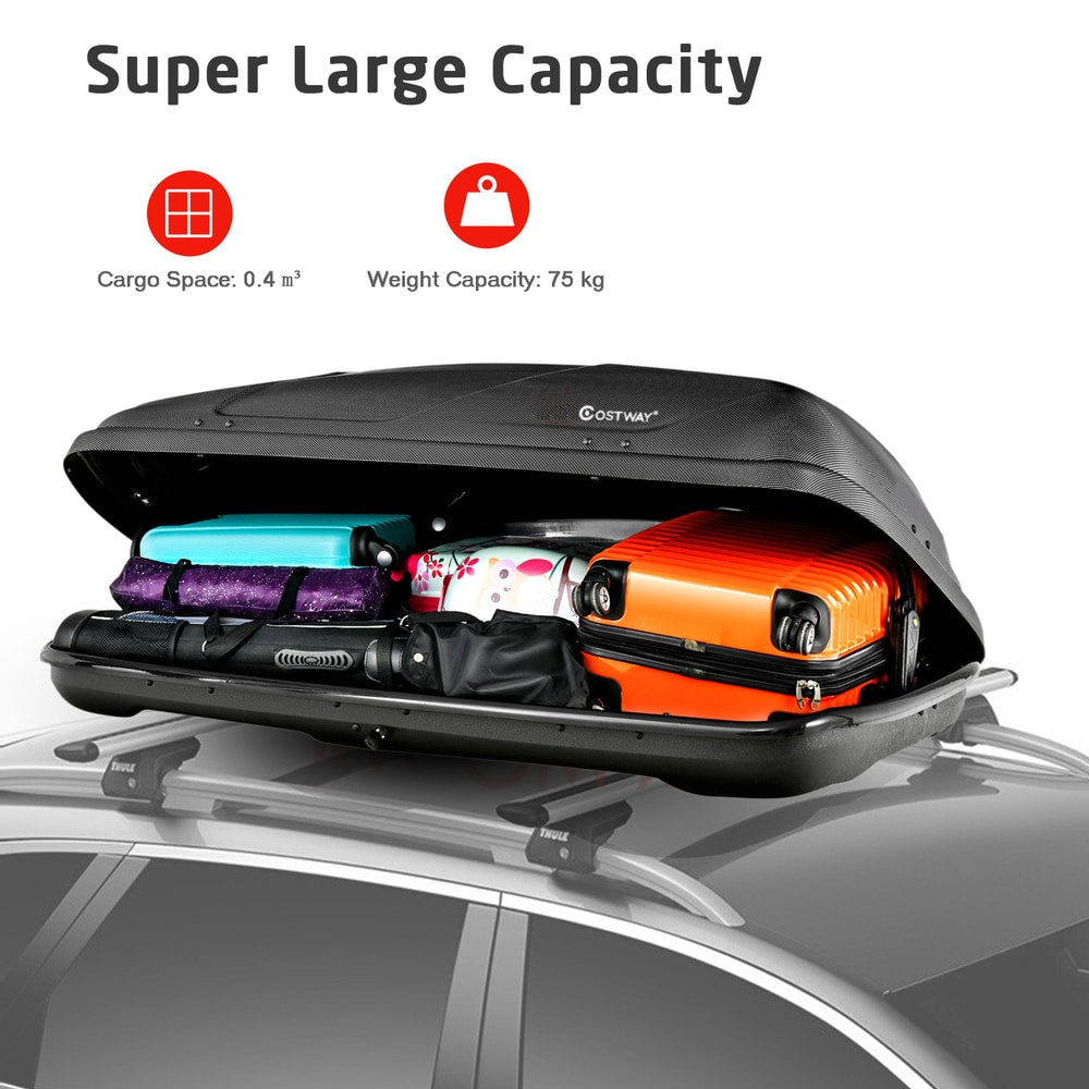 400L Car Rooftop Cargo Box in Black