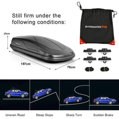 400L Car Rooftop Cargo Box in Grey, image 5