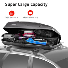 400L Car Rooftop Cargo Box in Grey, image 6