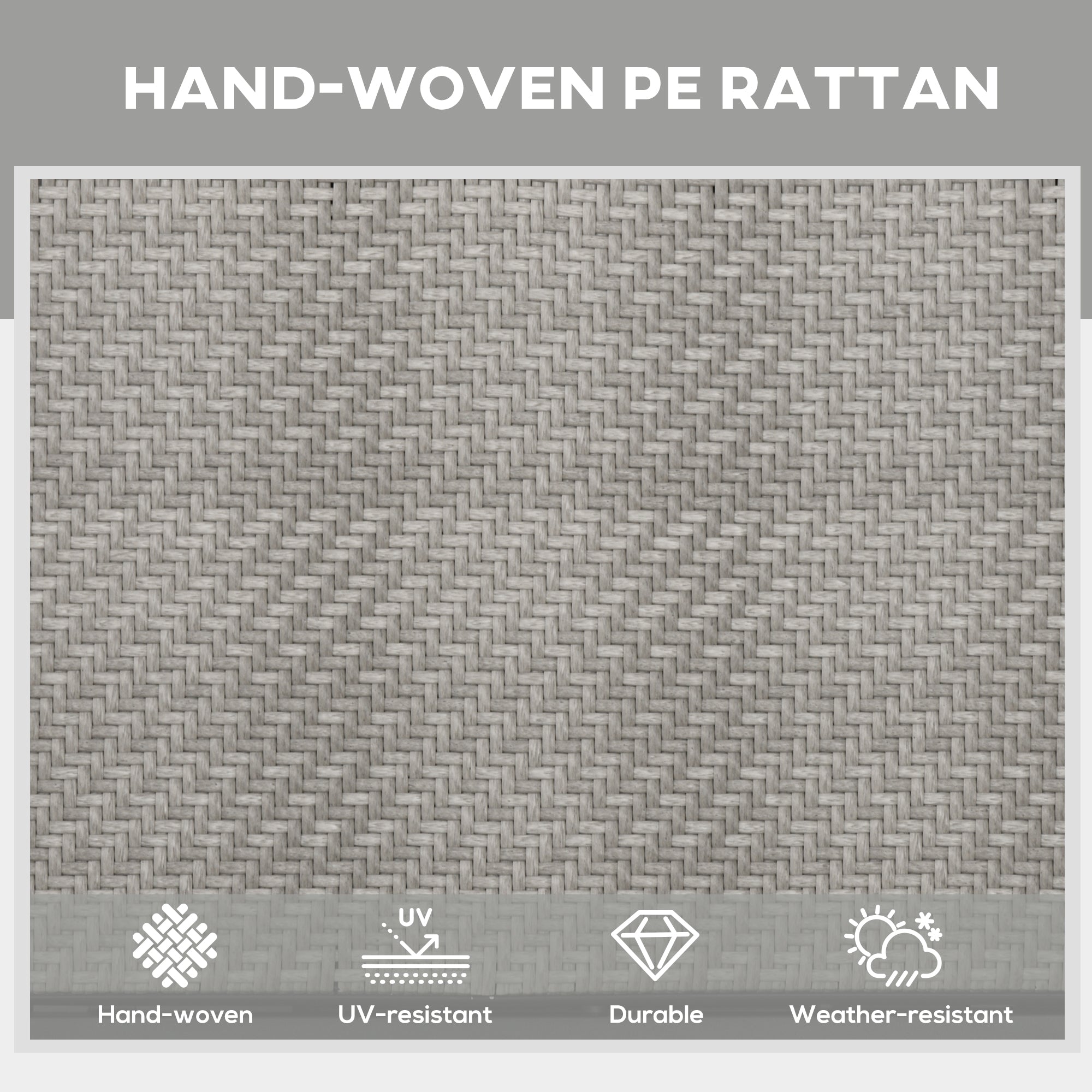 Outsunny Foldable Rattan Sun Lounger with 5-Level Adjust Backrest, Recliner Chair, Mixed Grey