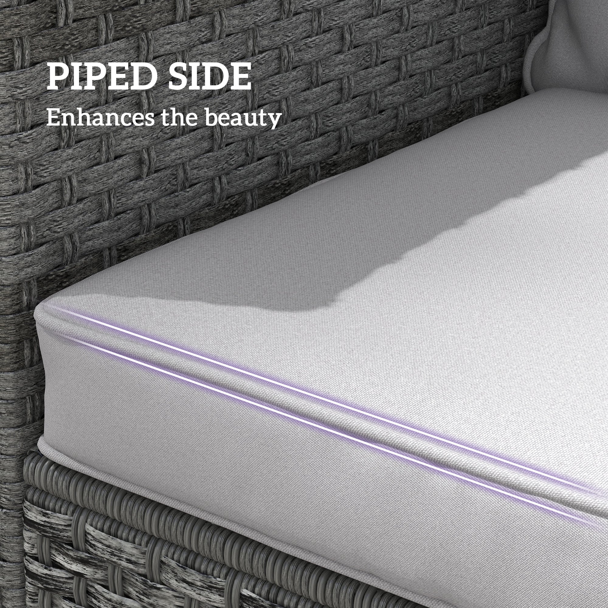 Outsunny Seat and Back Padded Cushion Set, CUSHION ONLY - Light Grey