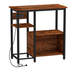 PawHut Fish Tank Stand with Power Outlets Aquarium Stand with Cabinet 20-29 Gallon Tanks Tiger Wood Grain