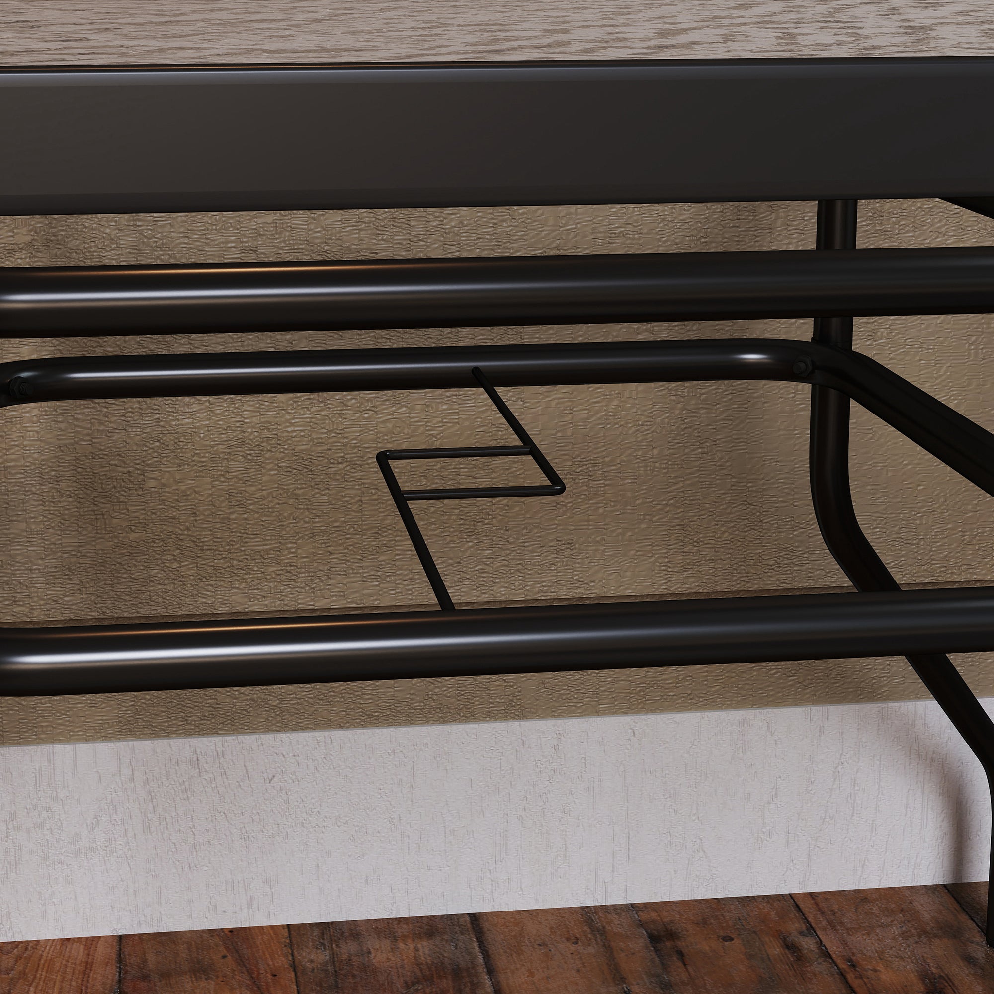 Outsunny Square Garden Dining Table with Tempered Glass Top & Umbrella Hole, 100 x 100 cm