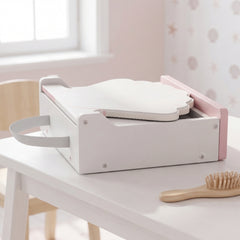 AIYAPLAY Kids Vanity Table, Portable Girls Dressing Table with Lights, Mirror, Drawer, Accessories, Gift for Girls 3-6 Years