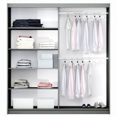 White Mirrored Sliding Door Wardrobe 200cm – FINLEY