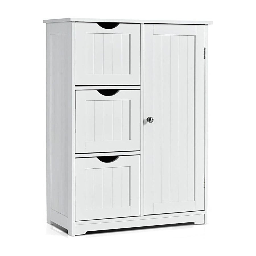 1-Door Freestanding Bathroom Cabinet with 3 Drawers-White
