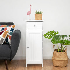 3-Tier Free-Standing Bathroom Cabinet with Drawer-White