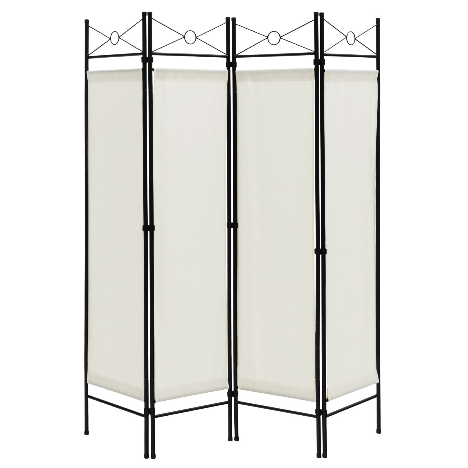 6 Feet 4-Panel Light Weight Room Divider with Polyester Cloth-White