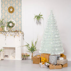 4/5/6 Feet Artificial Fiber Optic White Pre-lit Christmas Tree with Light-150 cm