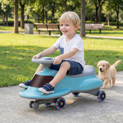 Wiggle Car with Under-seat Storage and LED Flashing Wheels-Blue