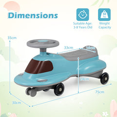 Wiggle Car with Under-seat Storage and LED Flashing Wheels-Blue