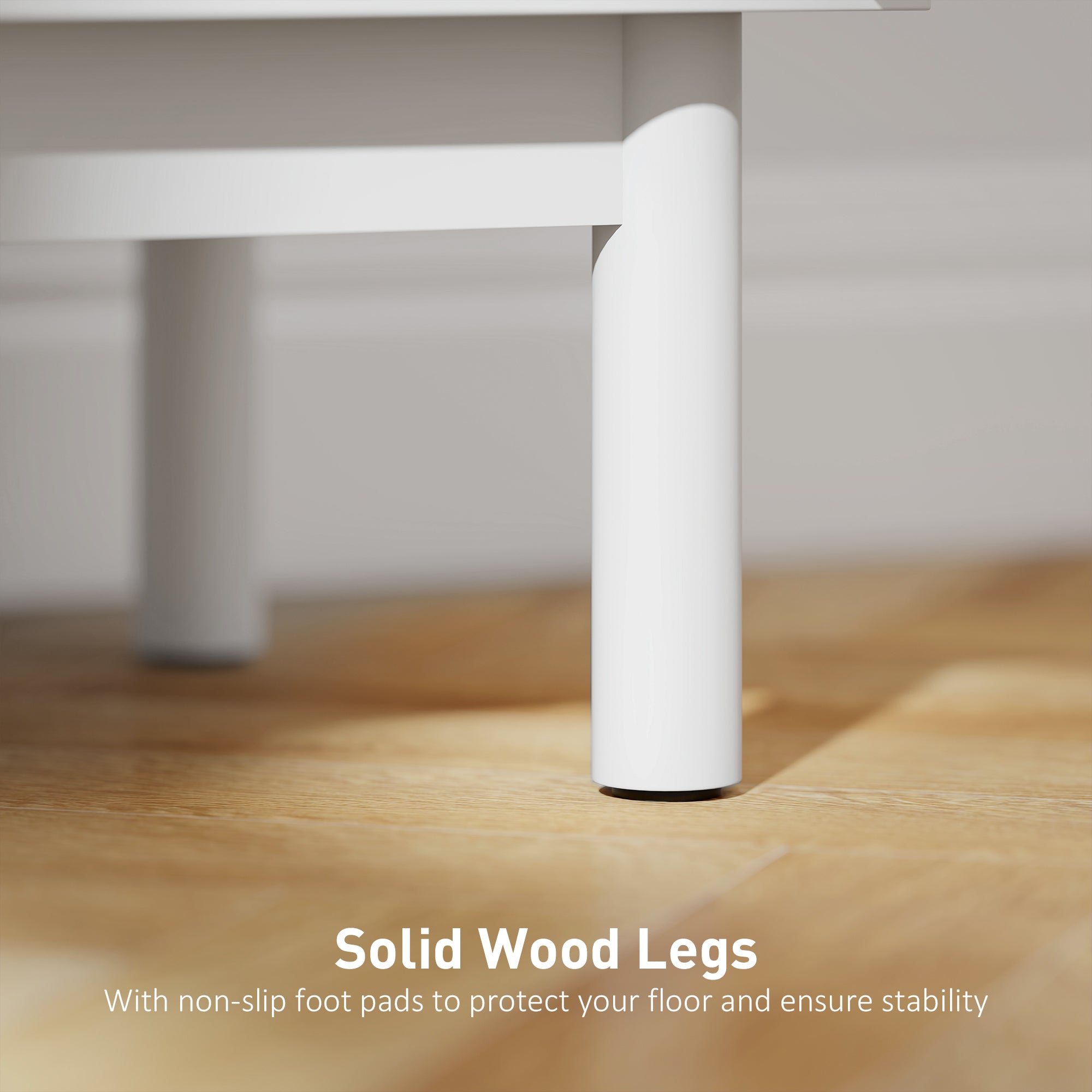 HOMCOM Rattan Bedside Table for Bedroom - White