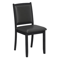 Wooden Dining Chair with Padded Seat and Backrest for Kitchen Dining Room-Black