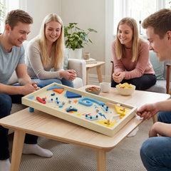 Wooden Pinball Machine Scoring Rotating Track Tabletop Game with 3 Balls